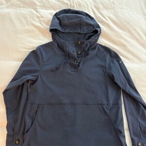 Columbia Navy Hooded Rugby Pullover with Button Details